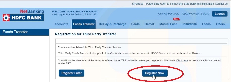 third party transfer registration