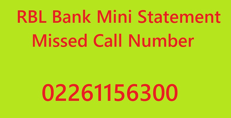 RBL bank mini statement toll free number