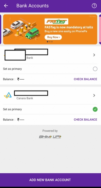 Bank Account to be removed from PhonePe