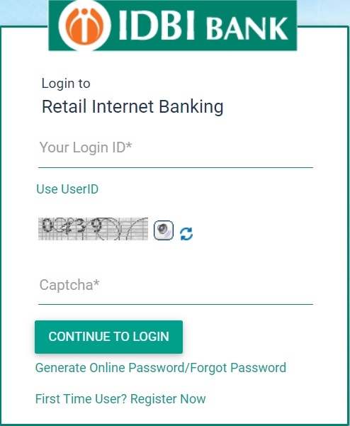 IDBI credit card net banking login