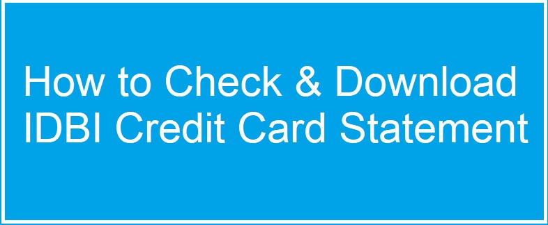 IDBI credit card statement online