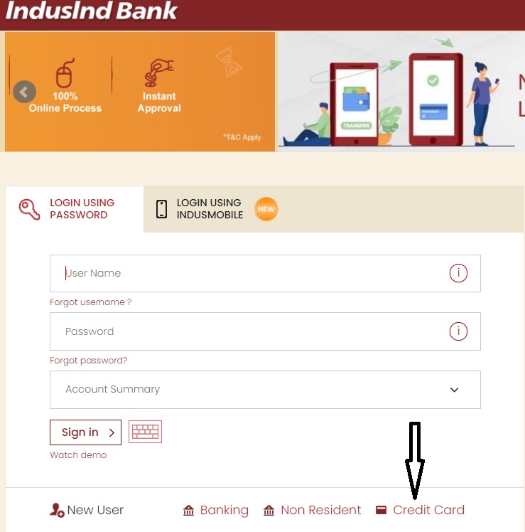 Indusind Net Banking Login