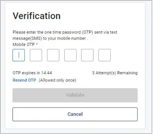 verification of OTP 