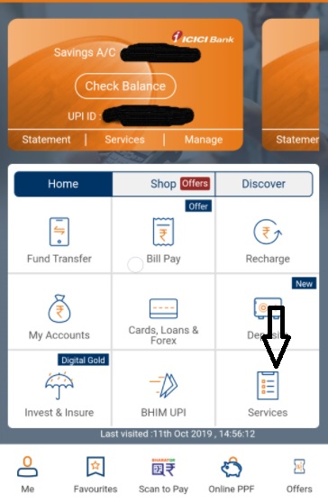 iMobile banking app home page