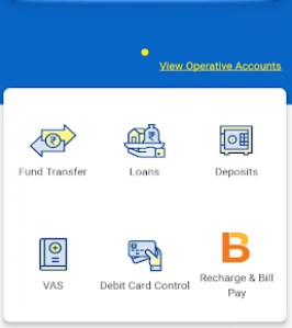 Mobile banking app home screen